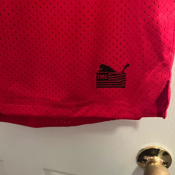 Puma x TMC Everyday Hussle Mesh Shorts Red w/ White Drawstring - Picture 2 of 12